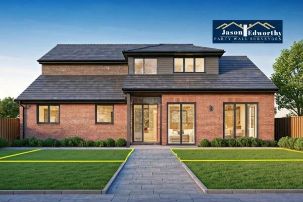 Home extension focusing on boundary line Nottingham